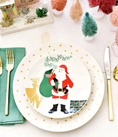 Coton Colors Christmas in The Village Santa On the Rooftop Salad Plates, Set of 4