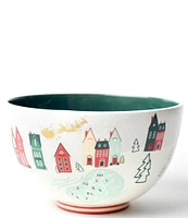 Coton Colors Christmas in The Village Scene Footed Bowl