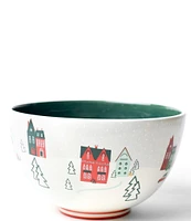 Coton Colors Christmas in The Village Scene Footed Bowl