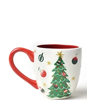 Coton Colors Christmas in The Village Trimmed Tree Mugs, Set of 4