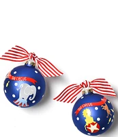 Coton Colors Circus Glass Ornament with Red and White Swirl Stand Set