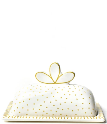 Coton Colors Deco Gold Scallop Knob Butter Dish