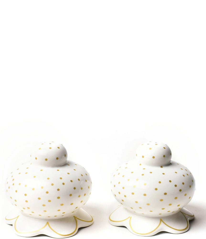 Coton Colors Deco Gold Scallop Salt & Pepper Shaker Set