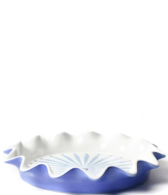 Coton Colors Iris Blue Burst 8#double; Ruffle Pie Dish