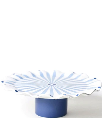 Coton Colors Iris Blue Burst Small Ruffle Cake Stand