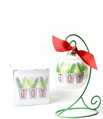 Coton Colors Joy Branches Glass Ornament with Swirl Stand Set