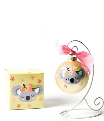 Coton Colors Koala Glass Ornament with Swirl Stand Set