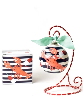 Coton Colors Lobster Glass Ornament with Swirl Stand Set