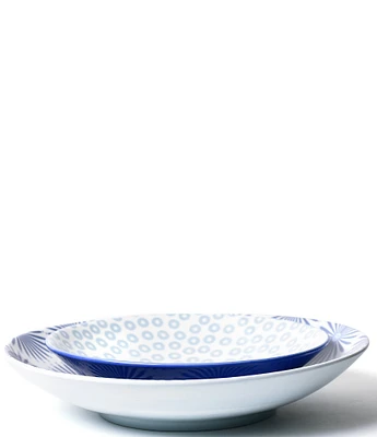 Coton Colors Iris Blue Pasta Bowls Set of 2