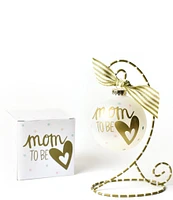 Coton Colors Mom to Be Glass Ornament with Swirl Stand Set