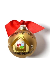 Coton Colors O Come All Ye Faithful Glass Ornament with Swirl Stand Set