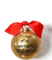 Coton Colors O Come All Ye Faithful Glass Ornament with Swirl Stand Set