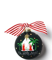 Coton Colors Oh Holy Night Glass Ornament with White Swirl Stand Set