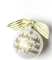 Coton Colors Stars are Brightly Shining Glass Ornament with Gold and White Swirl Stand Set