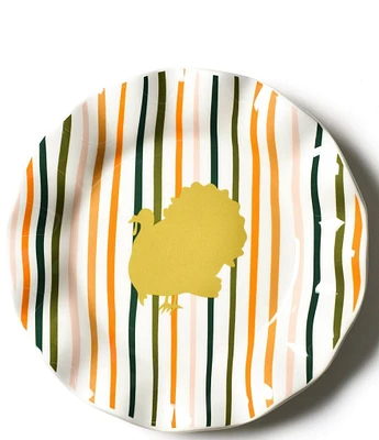 Coton Colors Turkey Stripes Ruffle Salad Plates, Set of 4