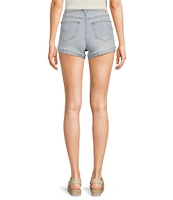 CP Jeans High Rise Roll Frayed Cuff Shorts