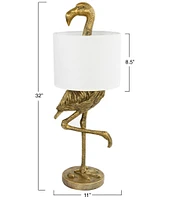 Creative Co Op 32#double; Resin Flamingo Table Lamp