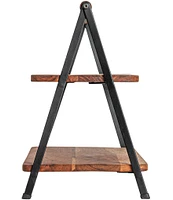 Creative Co Op Acacia Wood 2-Tier Serving Stand