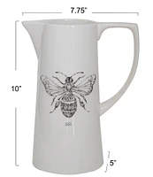 Creative Co Op Ceramic Bee Pitcher