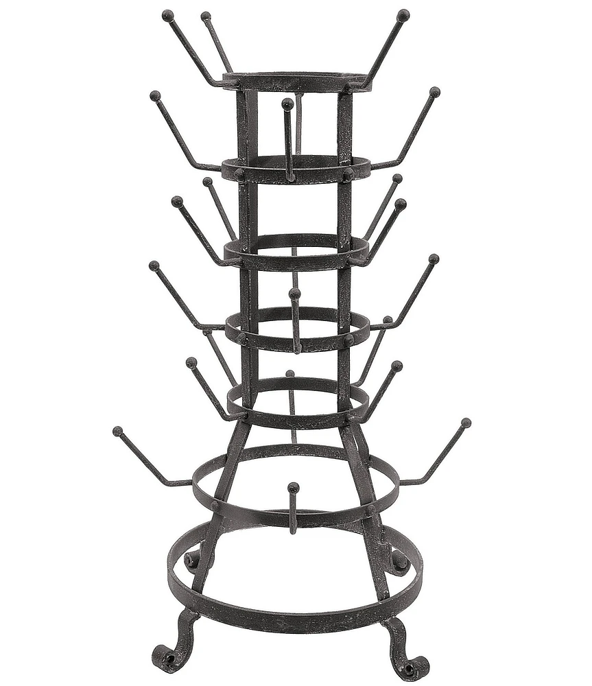 Creative Co Op Farmhouse Metal Bottle Holder with 24 Hooks