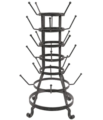 Creative Co Op Farmhouse Metal Bottle Holder with 24 Hooks