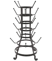 Creative Co Op Farmhouse Metal Bottle Holder with 24 Hooks