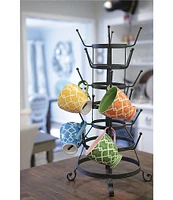Creative Co Op Farmhouse Metal Bottle Holder with 24 Hooks