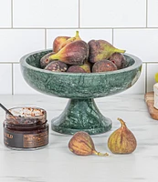 Creative Co Op Marble Footed Pedestal Bowl