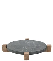 Creative Co Op Marble Serving Board with Mango Wood Stand