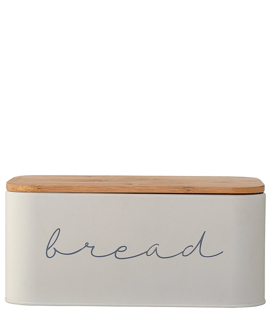 Creative Co Op Metal Bread Bin with Bamboo Lid