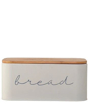 Creative Co Op Metal Bread Bin with Bamboo Lid