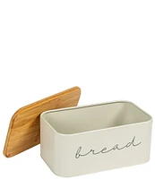 Creative Co Op Metal Bread Bin with Bamboo Lid