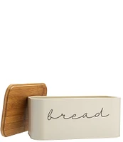 Creative Co Op Metal Bread Bin with Bamboo Lid