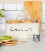 Creative Co Op Metal Bread Bin with Bamboo Lid