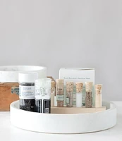 Creative Co Op Minimalist Round Carved Marble Tray