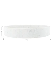 Creative Co Op Minimalist Round Carved Marble Tray