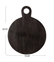 Creative Co Op Round Acacia Wood Cheese and Cutting Board