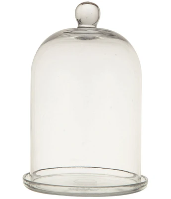 Creative Co Op Round Glass Cloche with Glass Plate