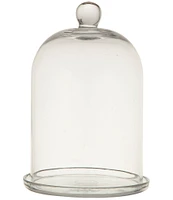 Creative Co Op Round Glass Cloche with Glass Plate