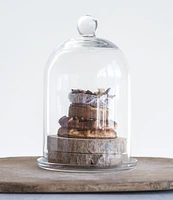 Creative Co Op Round Glass Cloche with Glass Plate