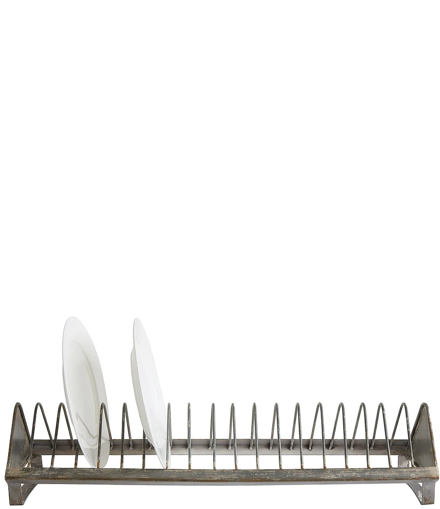Creative Co Op Rustic Farmhouse Metal Dish Rack with 18 Slots