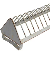 Creative Co Op Rustic Farmhouse Metal Dish Rack with 18 Slots