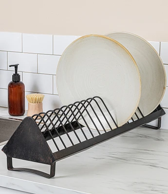 Creative Co Op Rustic Farmhouse Metal Dish Rack with 18 Slots