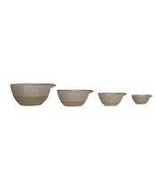 Creative Co Op Stoneware White Batter Bowls, Set of 4