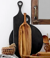 Creative Co Op Tall Acacia Wood Cheese and Cutting Board