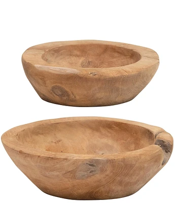 Creative Co Op Teakwood Bowls, Set of 2