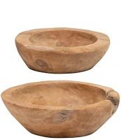 Creative Co Op Teakwood Bowls, Set of 2