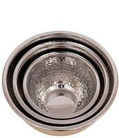 Creative Co Op Transitional Hammered Stainless Steel Bowls, Set of 3