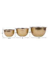 Creative Co Op Transitional Hammered Stainless Steel Bowls, Set of 3