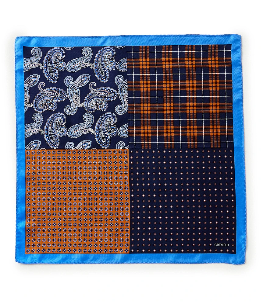 Cremieux 4-Square Woven Silk Pocket Square